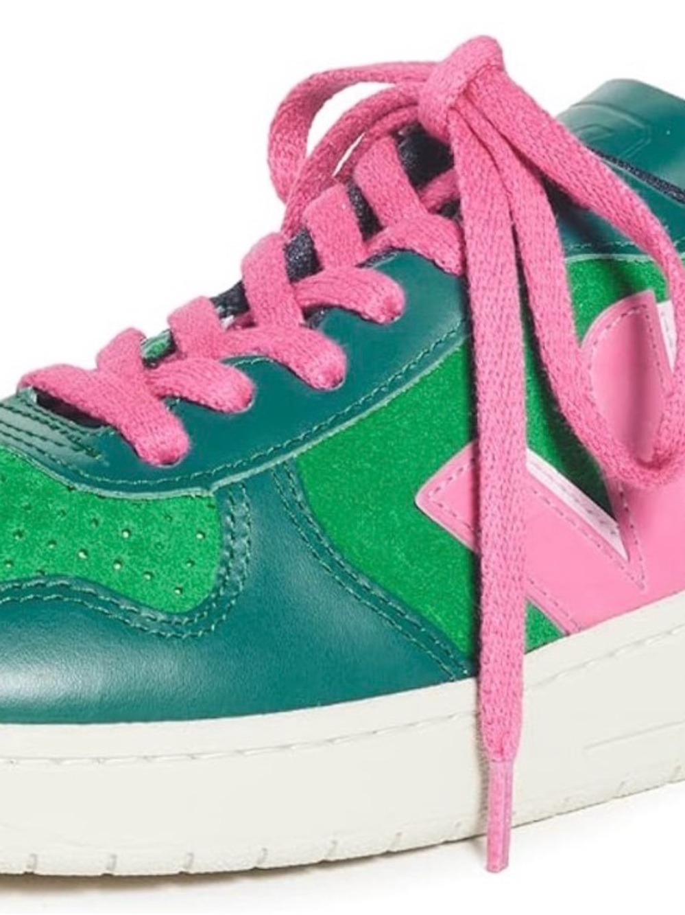 Veja make my lemonade Pink & Green Leather Sneaker with Pink Logo
